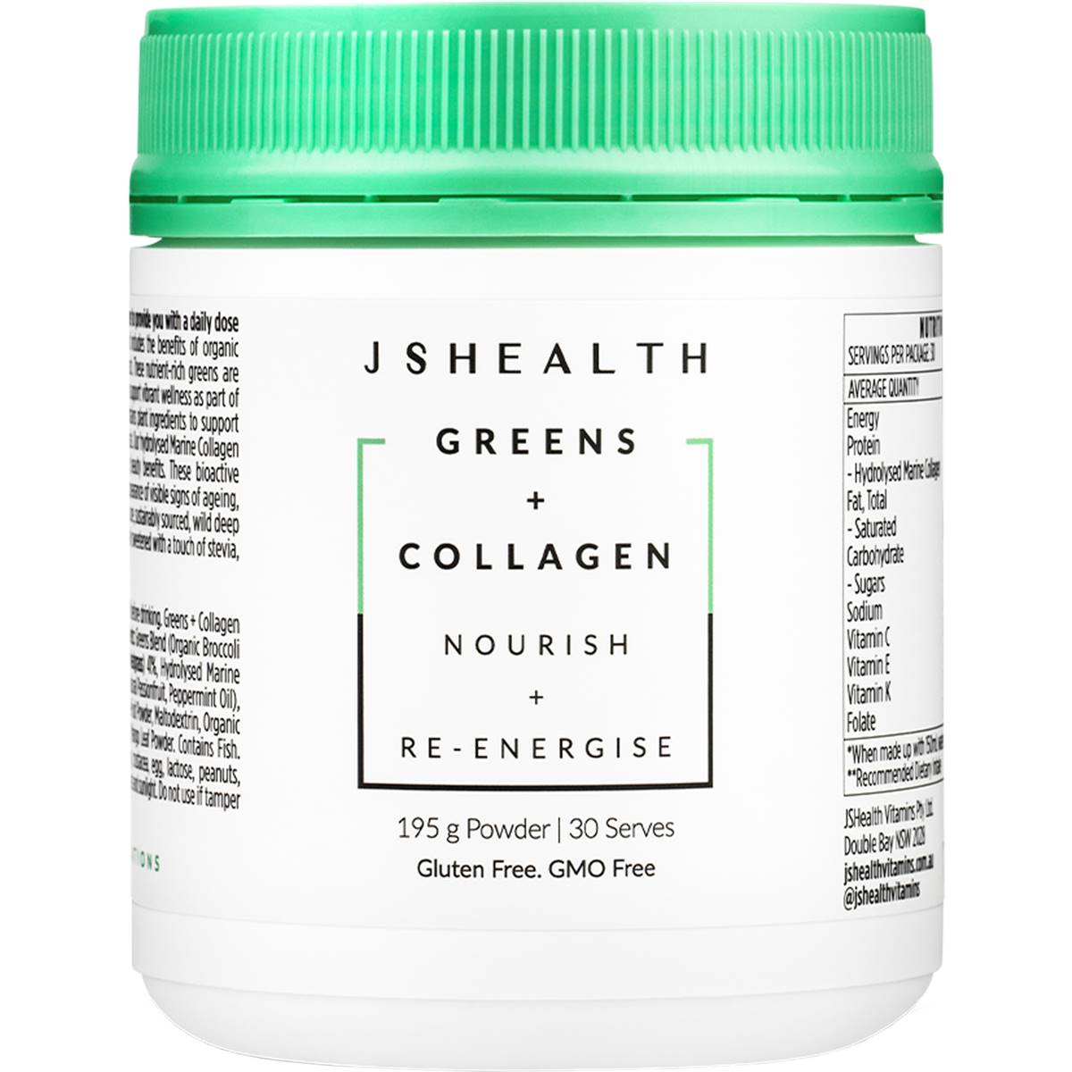 JSHealth Green Collagen Nourish & Re-Energise 195g
