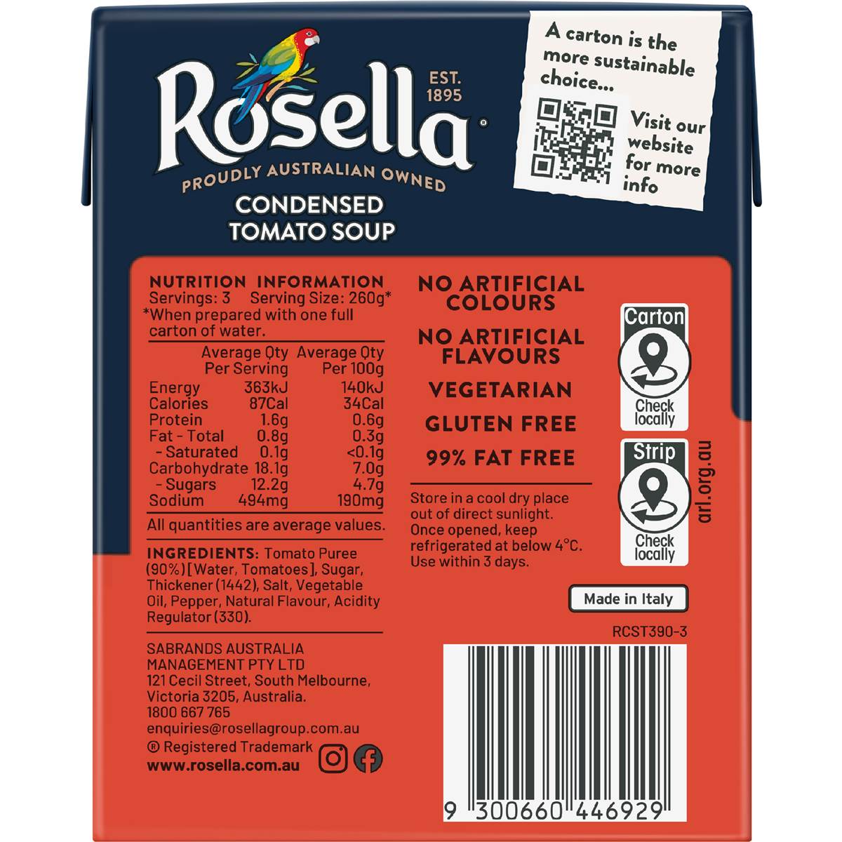 Rosella Condensed Tomato Soup 390g