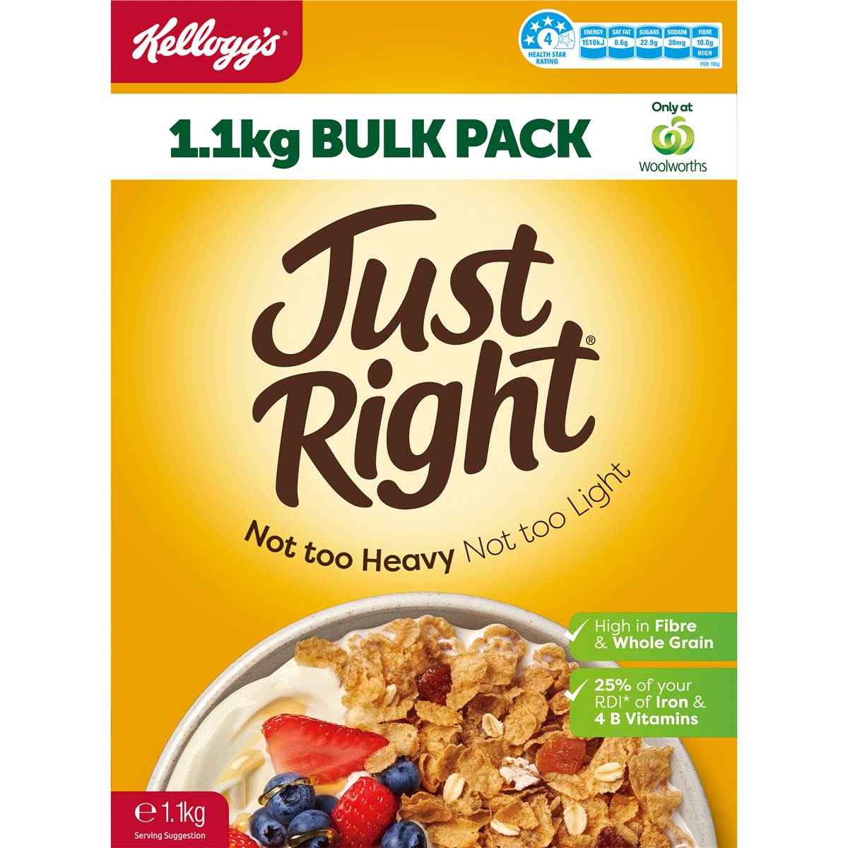 Kellogg's Just Right Apricot & Sultana Breakfast Cereal Bulk Pack 1.1kg