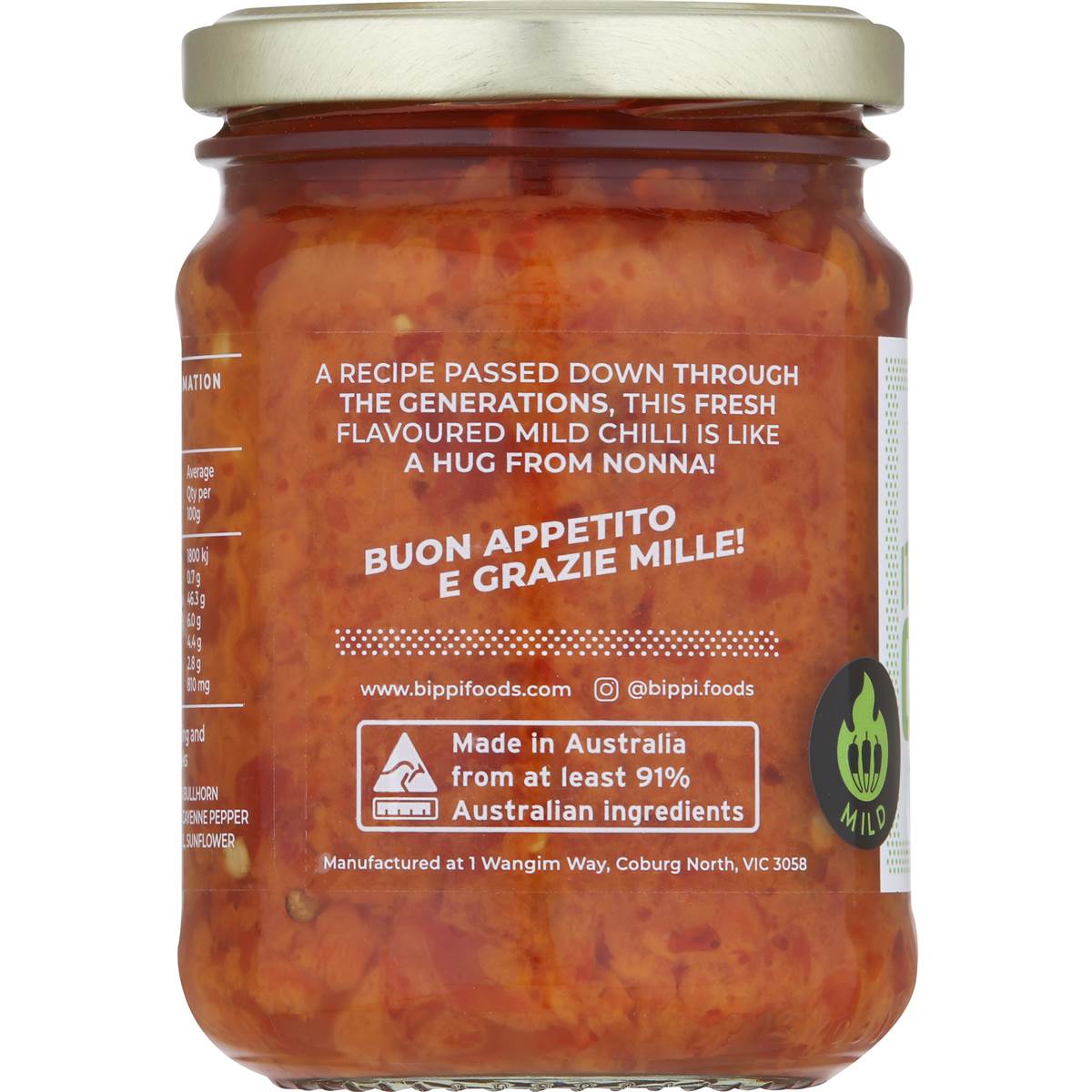 Bippi Italian Style Mild Chilli 250g
