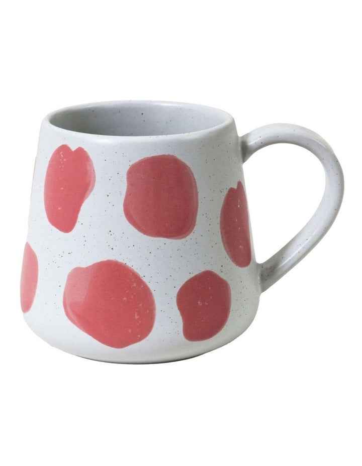 Mediterranean Hand Painted Party Dot Mug in Coral