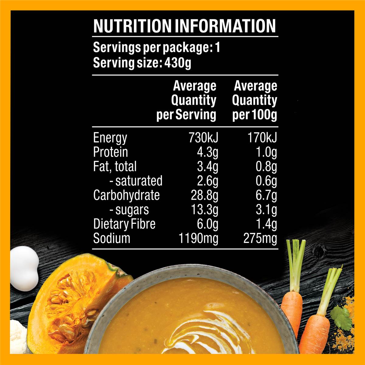 Heinz Soup Of The Day Pumpkin Cauliflower & Turmeric 430g