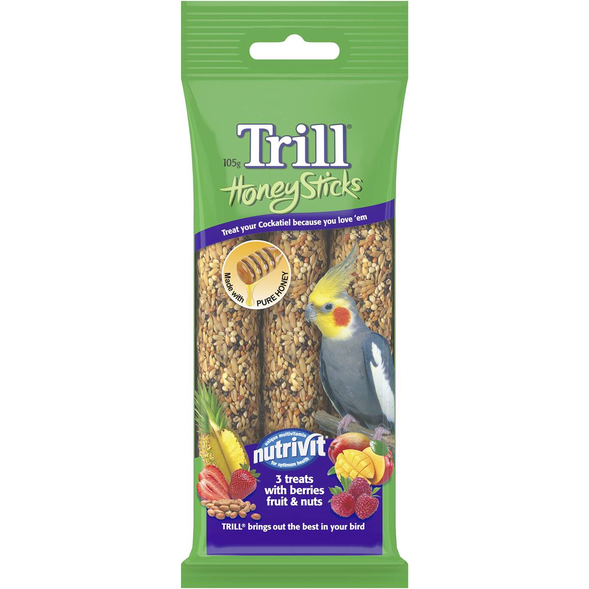 Trill Bird Honey Stick Variety Cockatiels 105g
