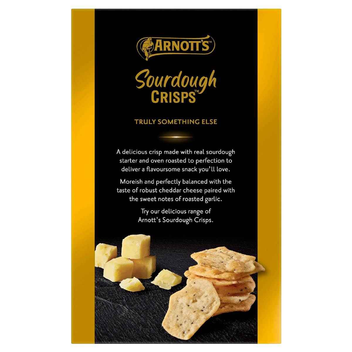Arnotts Sourdough Crisps Cheddar & Roast Garlic Crackers 150g