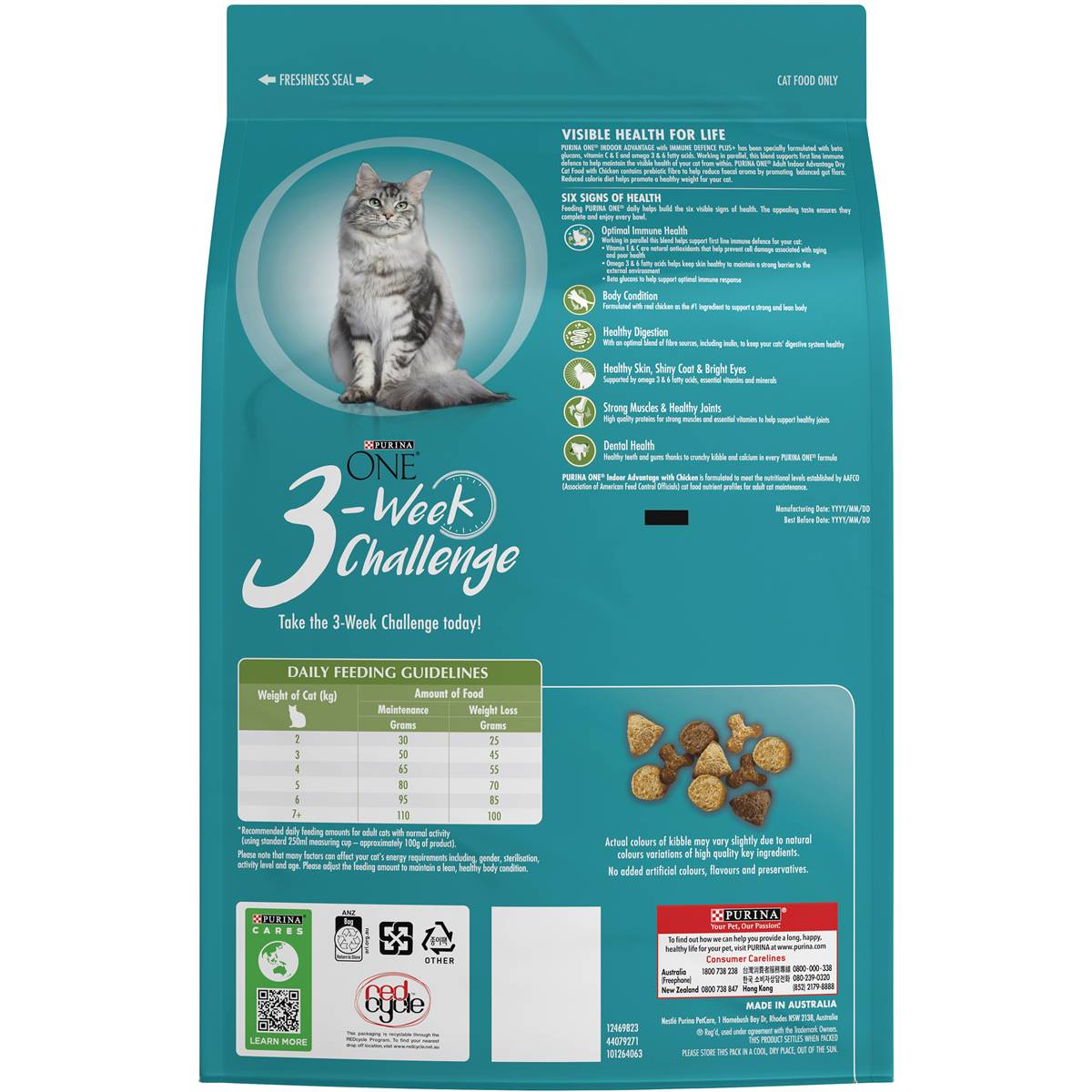 Purina One Cat Food Indoor Advantage Immune Defence 1+ Years 2.8kg