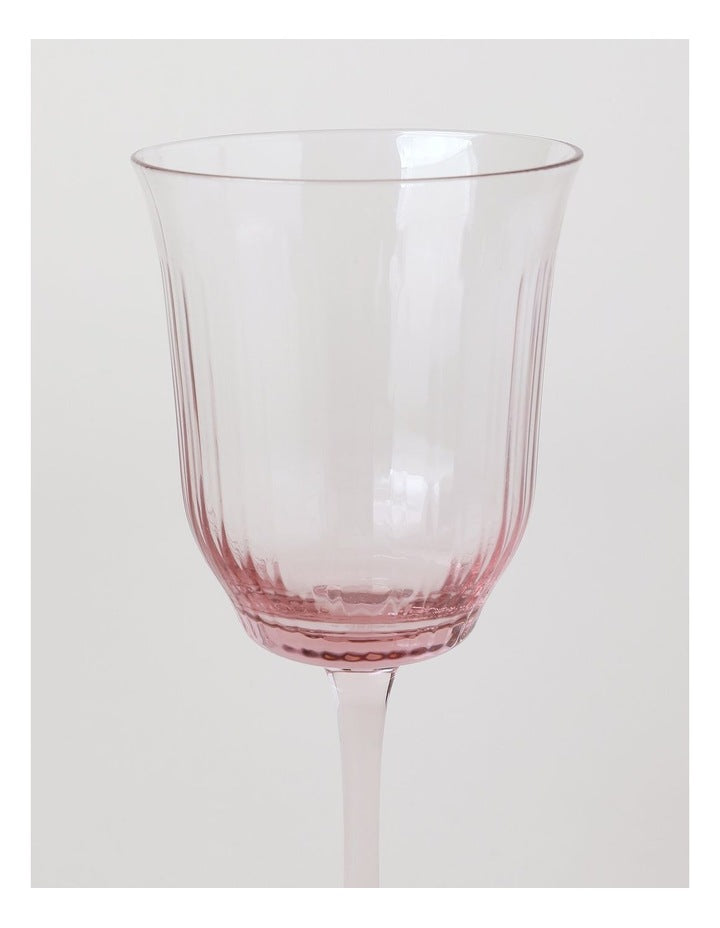 Isabel Wine Glass Set of 4 in Blush