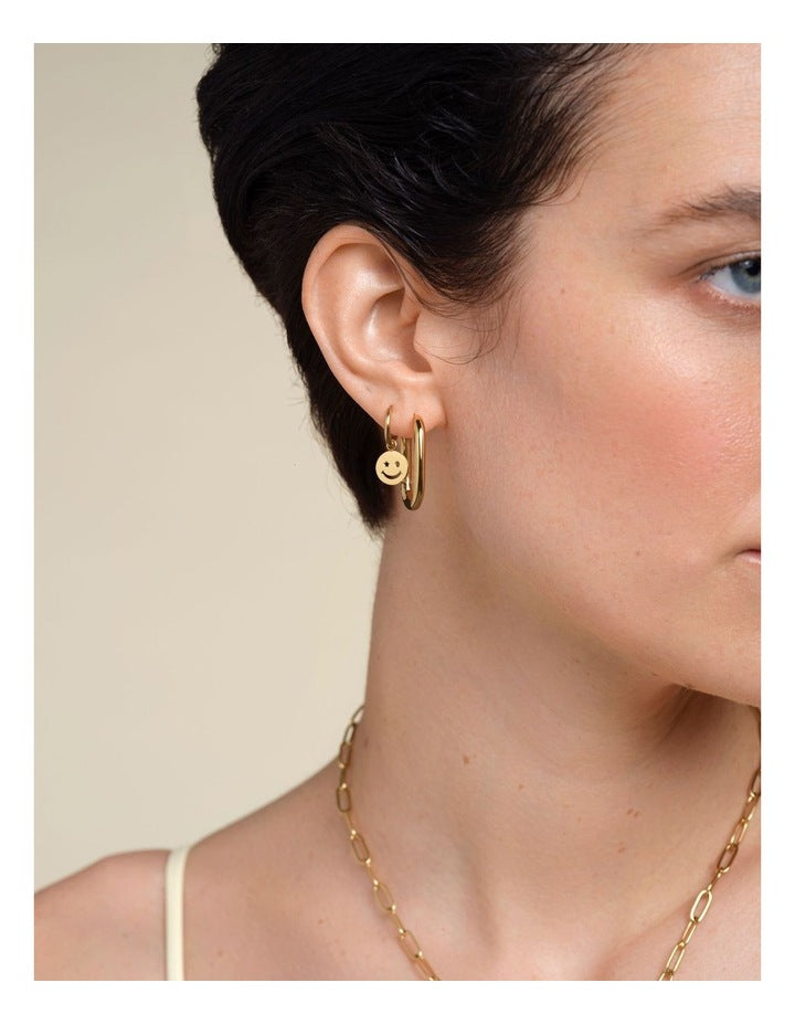 Large Oval Hoops in Gold-Tone