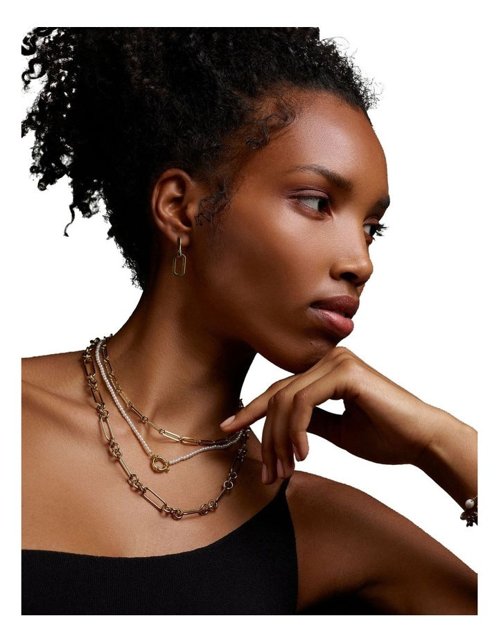 Dual Gold-Tone Hoops in Gold