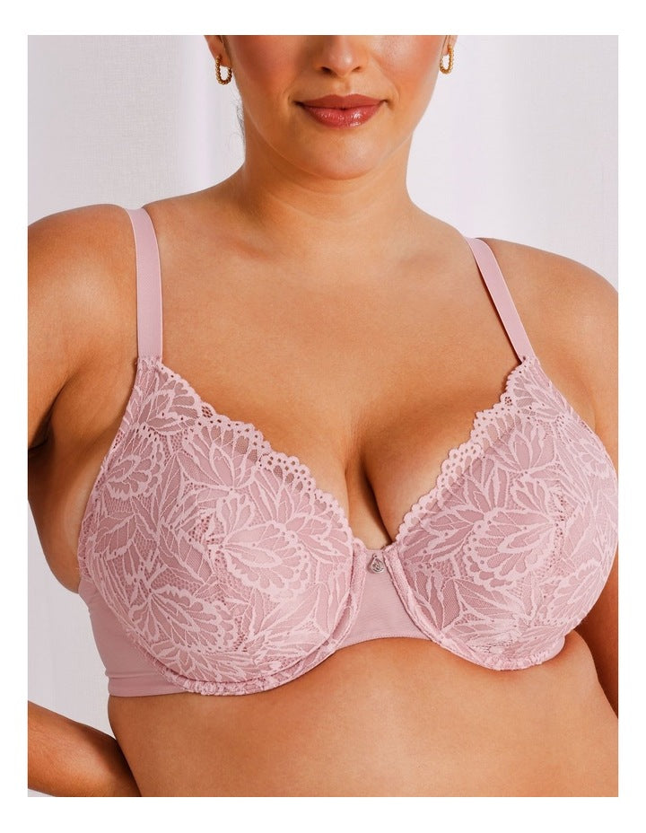 Empower D+ Lace Underwire Demi Bra in Petal Pink