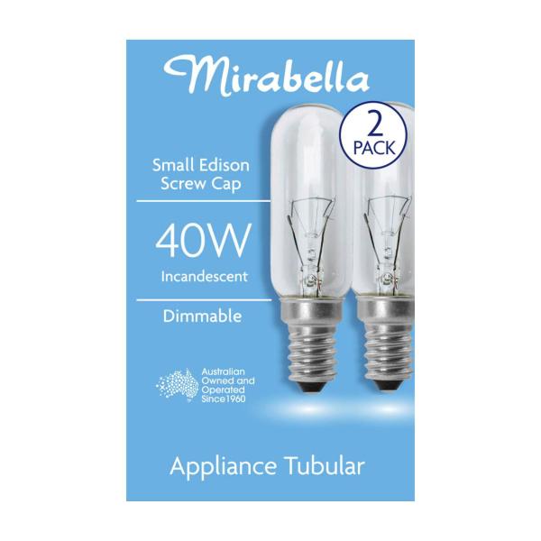 MIRABELLA GLOBE TUBULAR APPLIANCE SES 40W CLEAR
