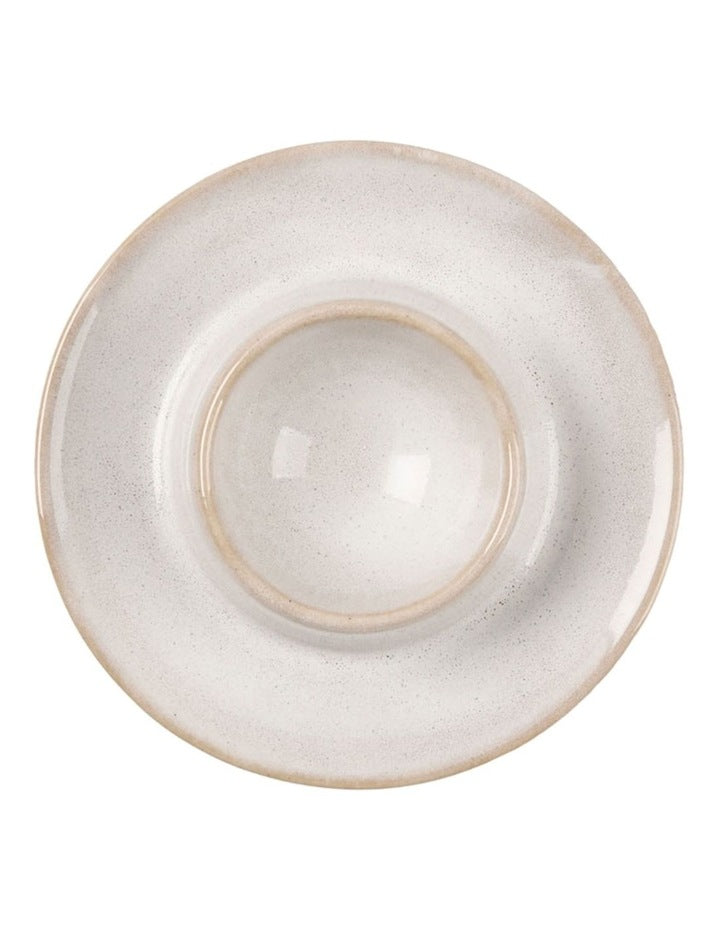 Bobbie Egg Cup Plate in White