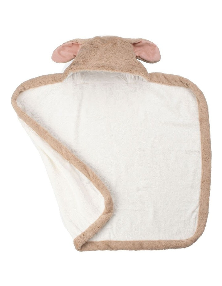 Plush Hooded Towel Harvest Bunny in Pink