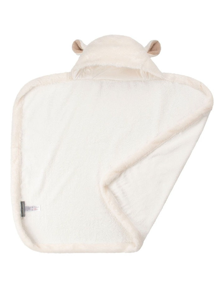 Plush Hooded Towel in Cream