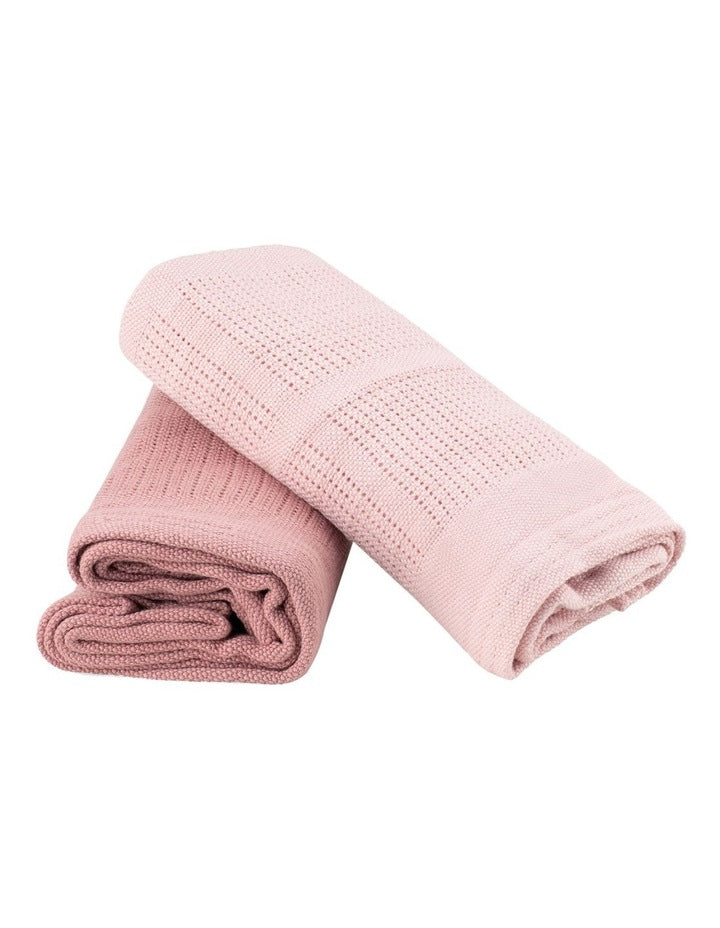 Cellular Blanket 2 Pack in Pink