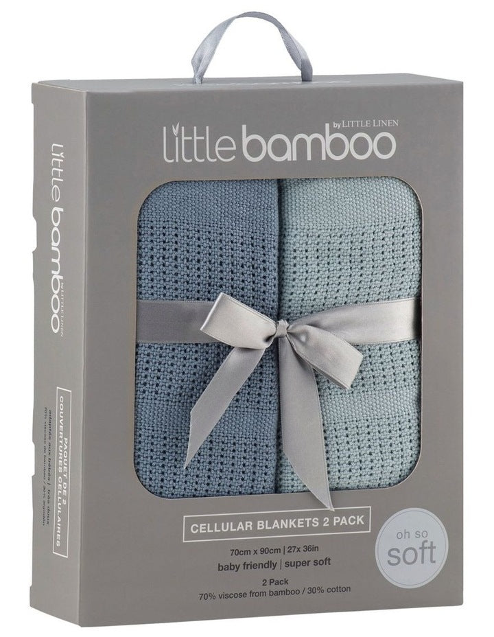 Cellular Blanket 2Pack in Retro Blue