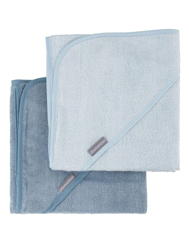 Hooded Towel 2 Pack in Retro Blue