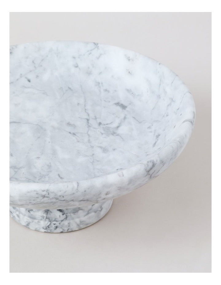 Sierra Marble Footed Serving Bowl 30cm in Grey