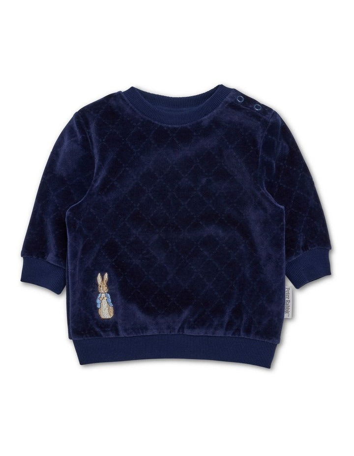 Velour Sweater in Blue