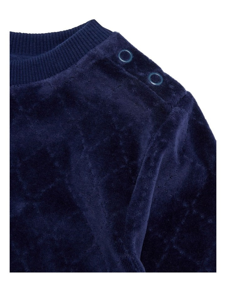 Velour Sweater in Blue