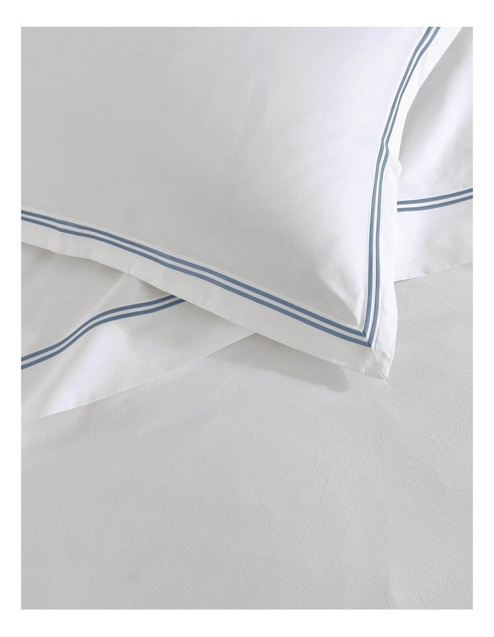 Santiago Merrow Stitch Quilt Cover Set in White