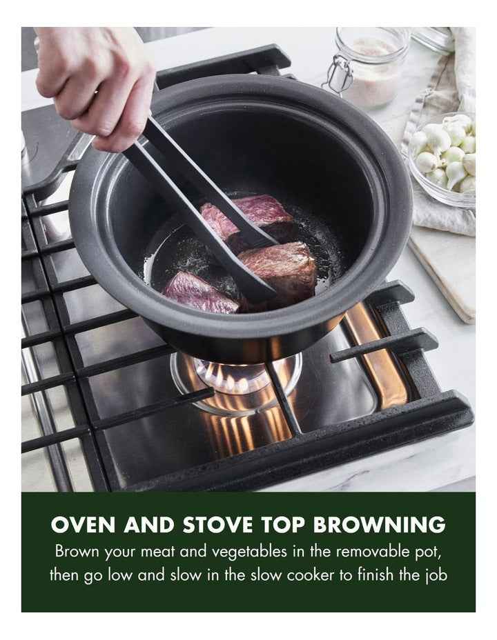 Bistro Slow Cooker Stainless Steel PFAS-free ceramic non-stick