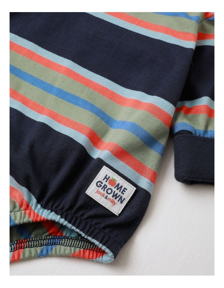 Neddie Stripe Bodysuit in Navy