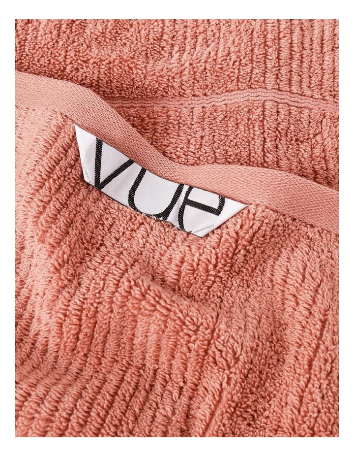 Combed Cotton Rib 3pk Face Washer in Pink Clay