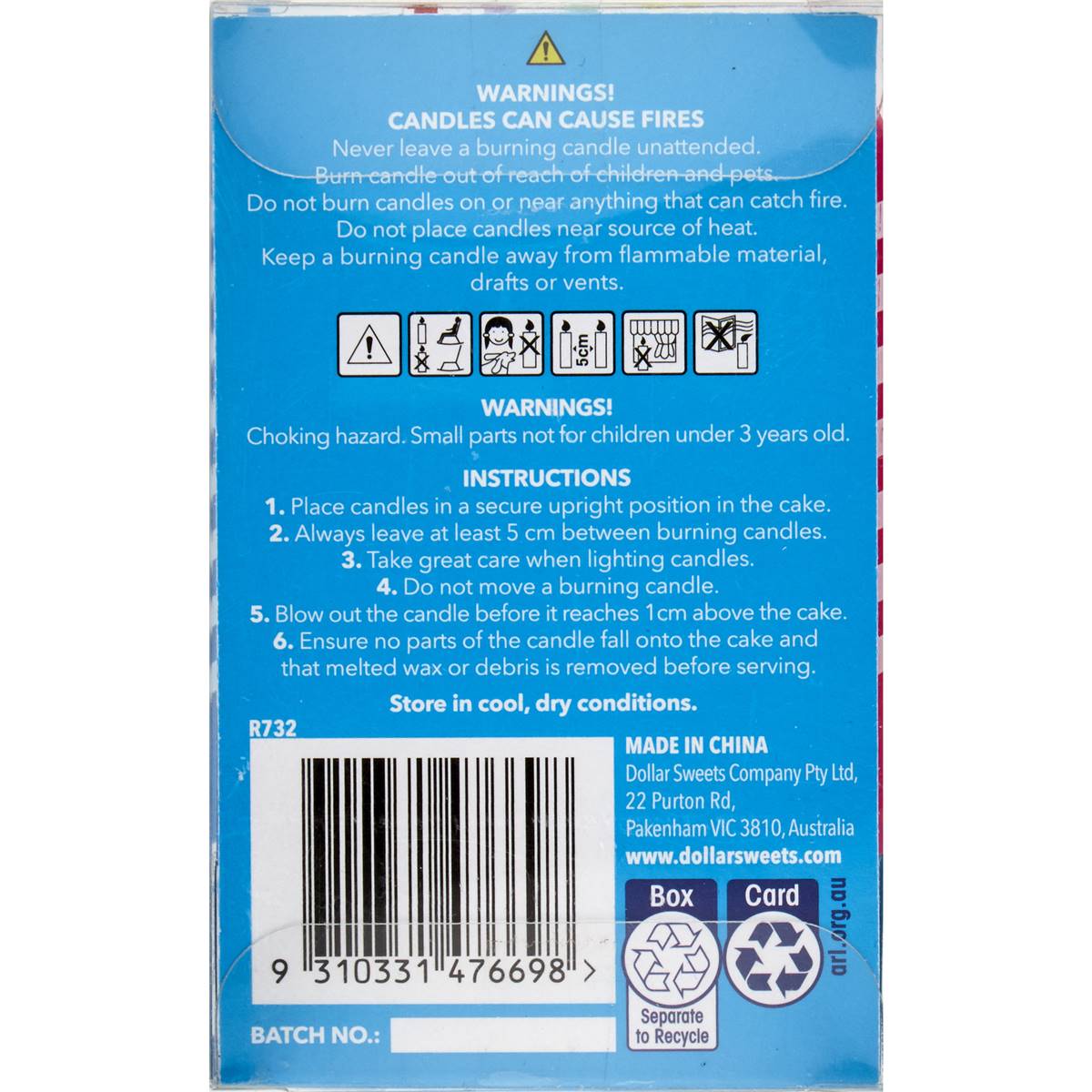 Dollar Sweets Colourful Candles 16 Pack