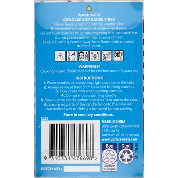 Dollar Sweets Colourful Candles 16 pack