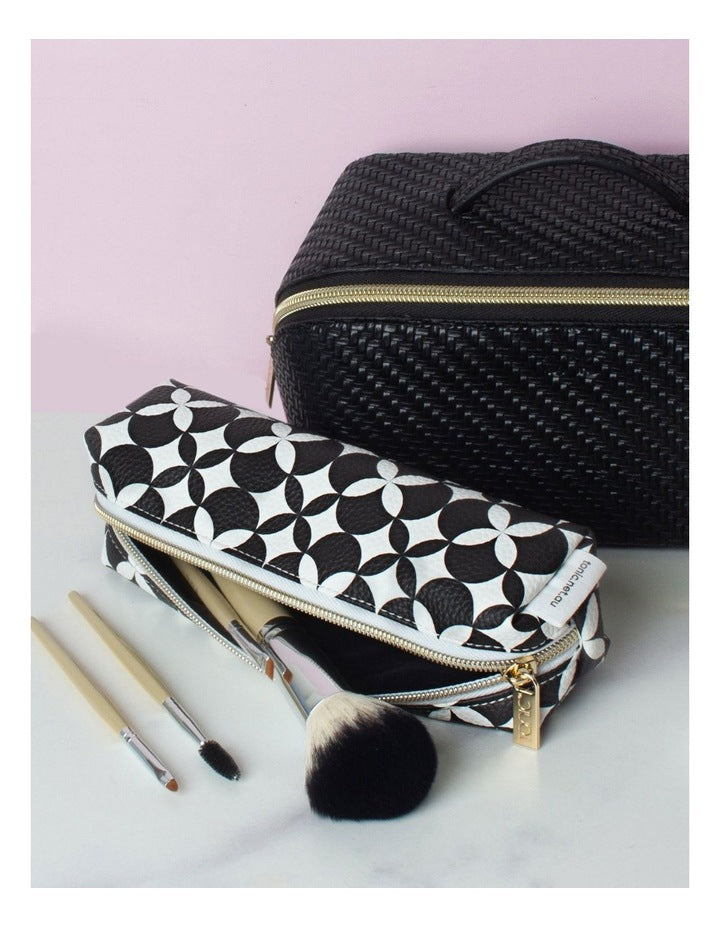 Makeup Pencil Case in Black/White
