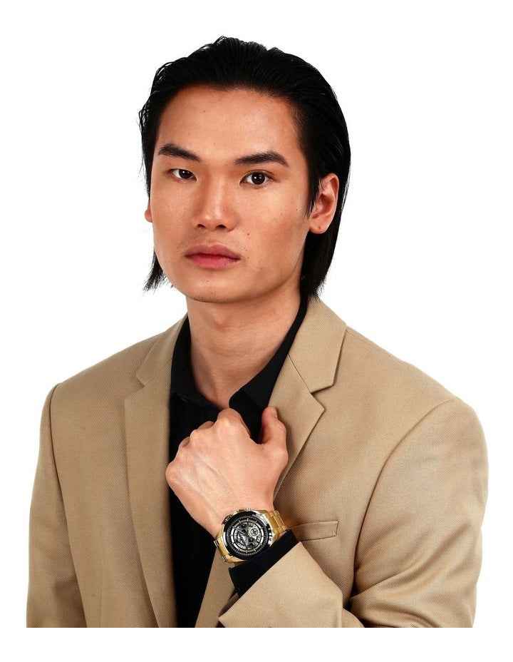 Traguardo 45mm Chronograph Watch in Black/Yellow/Gold