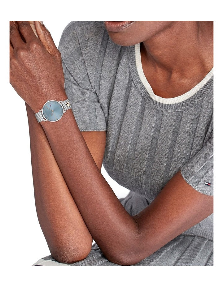 Tea Stainless Steel & Ionic Plated Carnation Gold Steel Watch in Blue