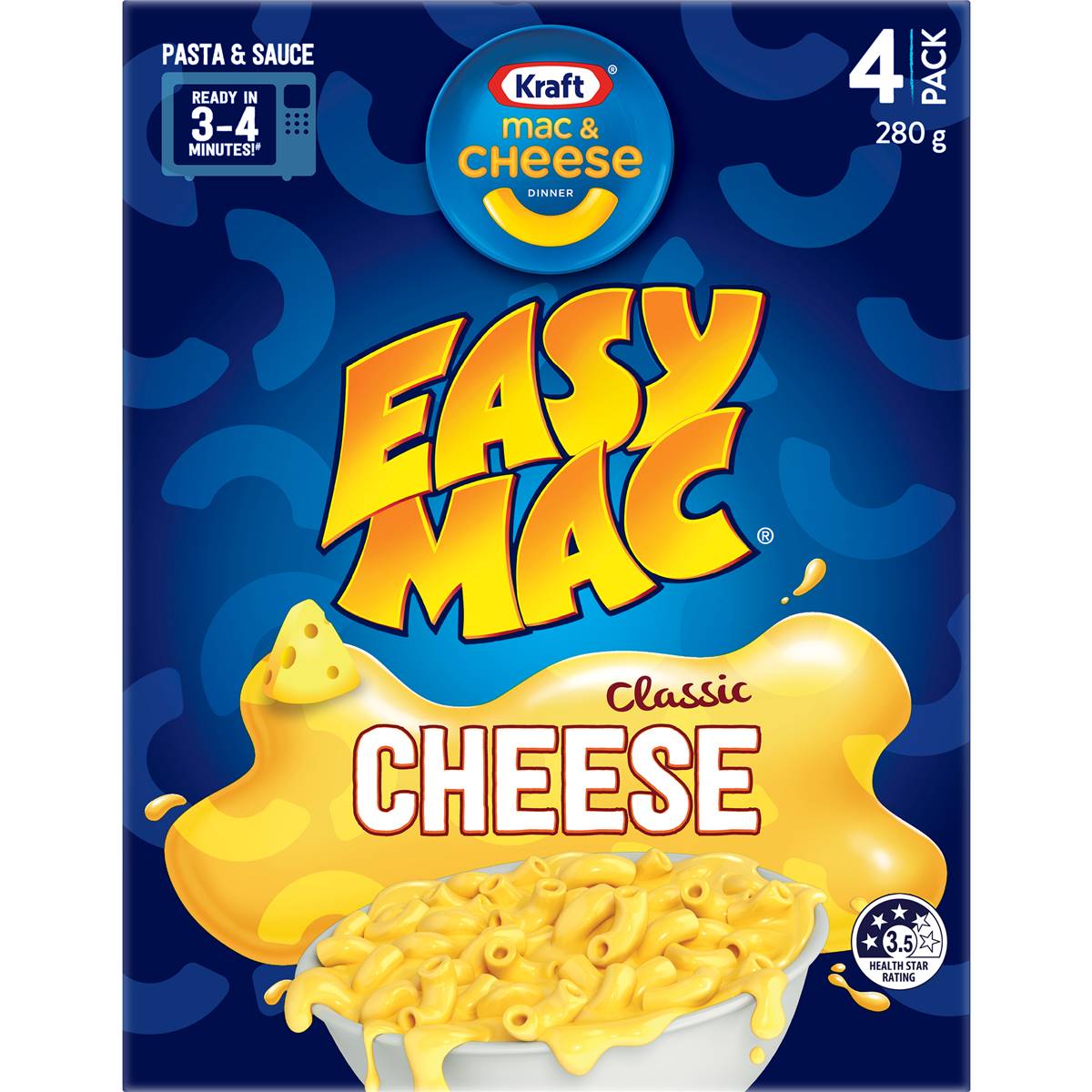 Kraft Easy Mac & Cheese Dinner Macaroni Pasta Cheese Noodles 280g