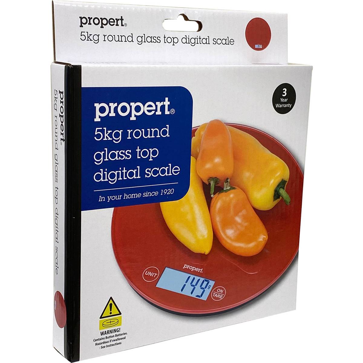 Propert 5kg Round Glass Top Digital Scale Each