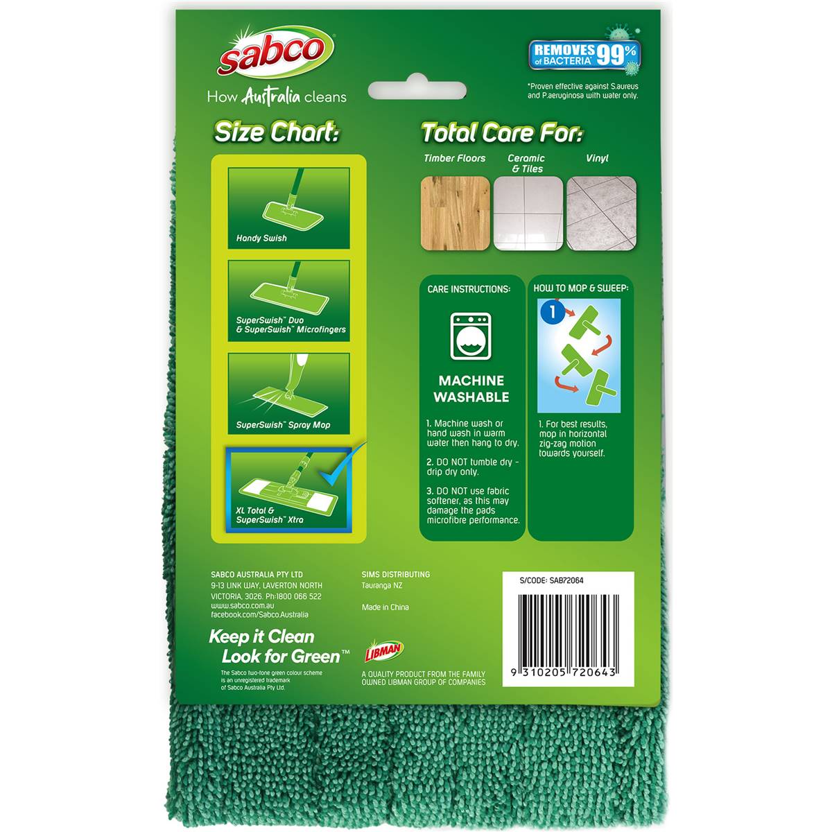 Sabco Superswish Xtra Wet Refill Each