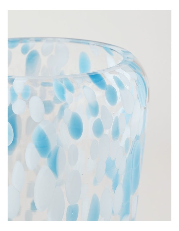 Confetti Glass Vase 25cm in Blue