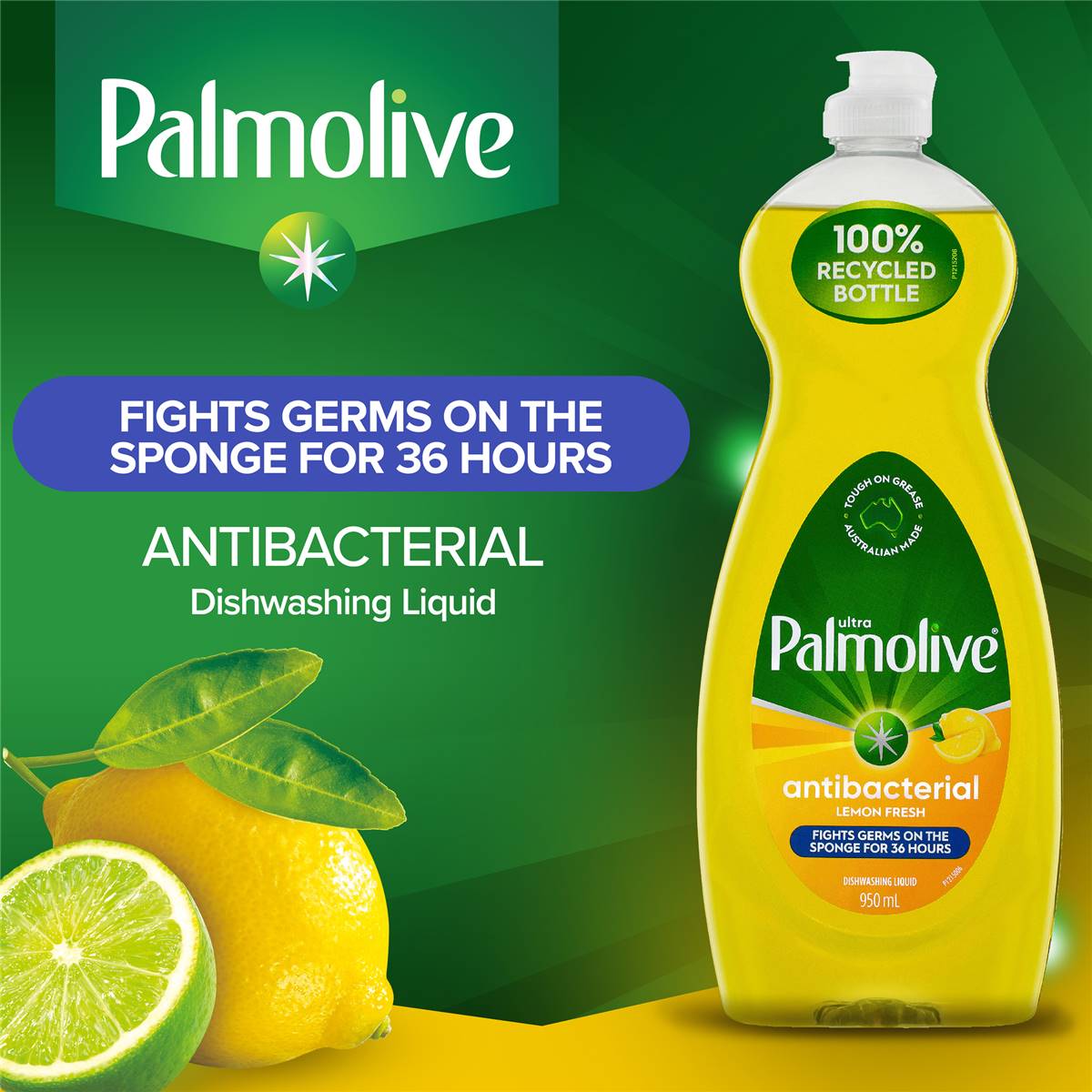 Palmolive Dishwashing Liquid Antibacterial Lemon - Ultra 950ml
