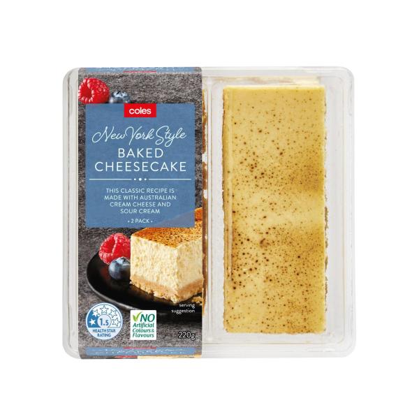 COLES NEW YORK BAKED CHEESECAKE SLICE 2PK