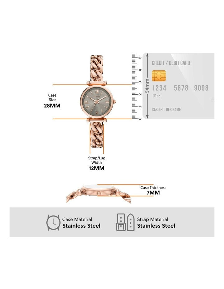 Carlie Analogue ES5378SET Watch in Rose