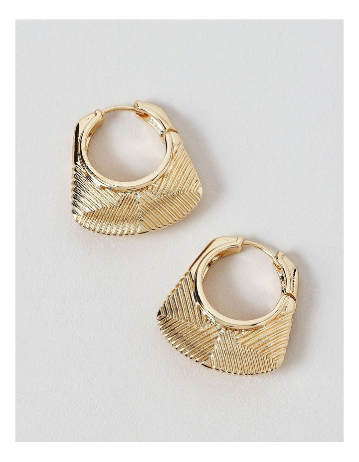 Basketweave Earrings in Gold