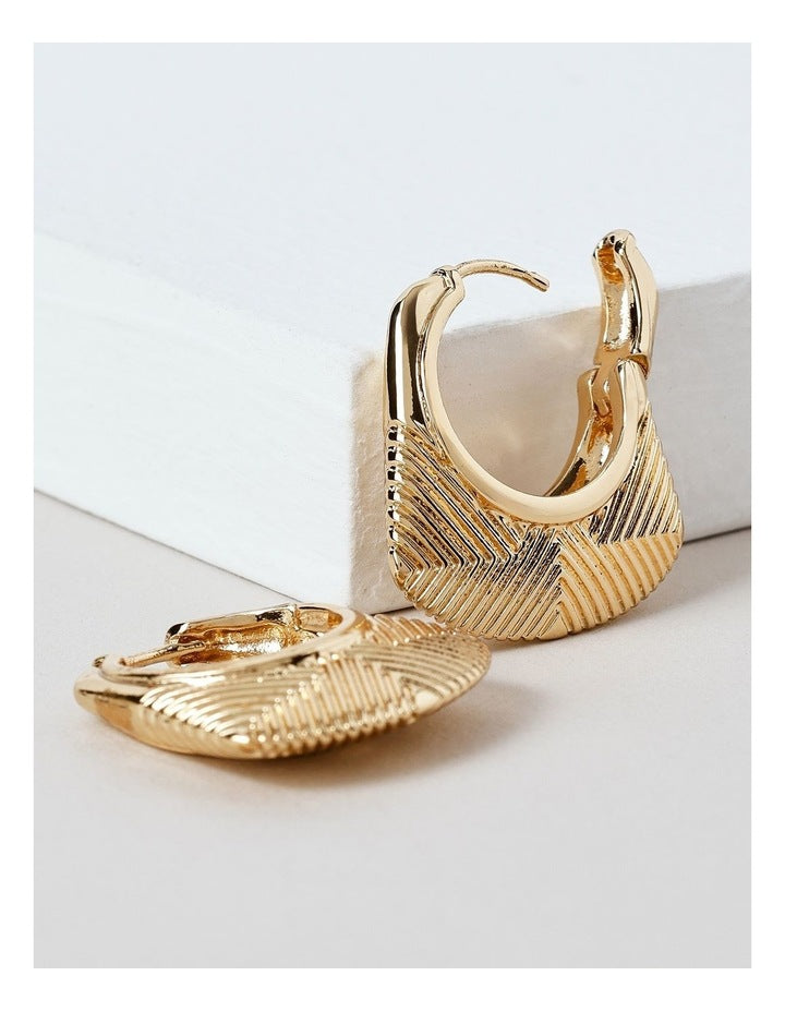 Basketweave Earrings in Gold