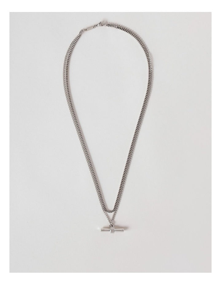 FOB 2 Layer Necklace in Silver