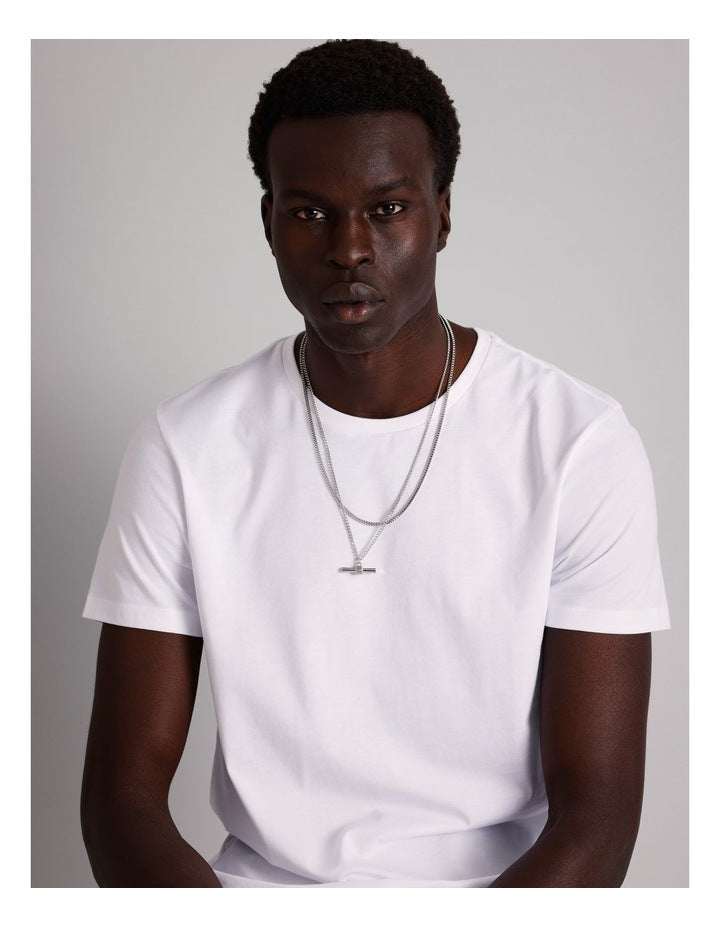 FOB 2 Layer Necklace in Silver