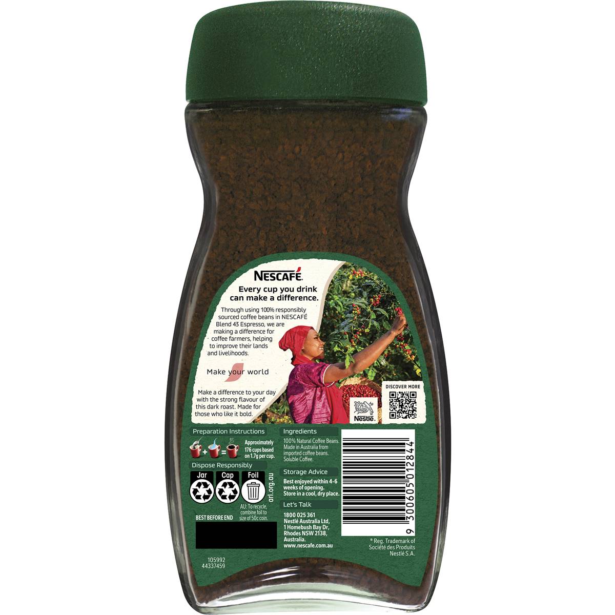 Nescafe Blend 43 Espresso Instant Coffee Jar 300g