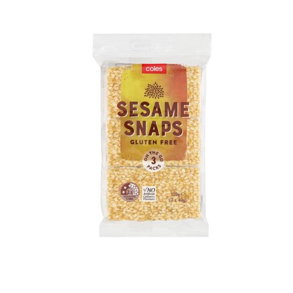 COLES SESAME SNAPS 3PK