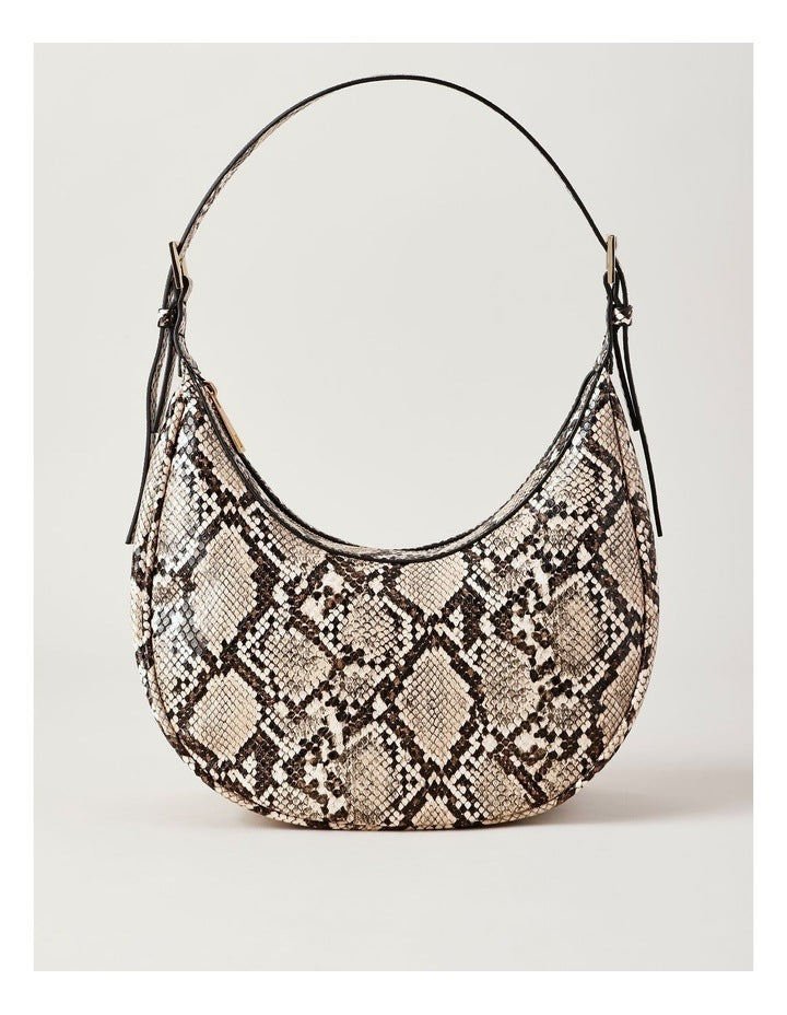 Shay Snake Hobo Bag in Brown