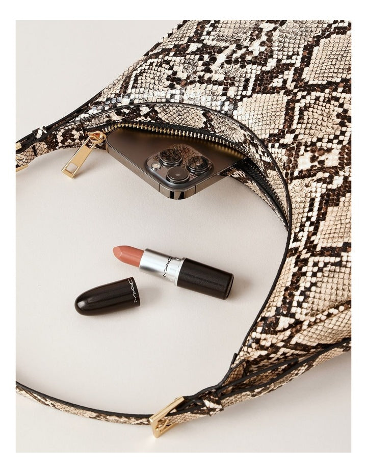 Shay Snake Hobo Bag in Brown