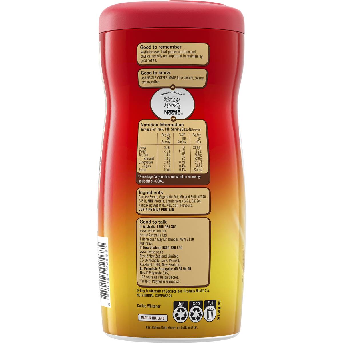 Nestle Coffee Mate Coffee Flavouring Whitener 400g