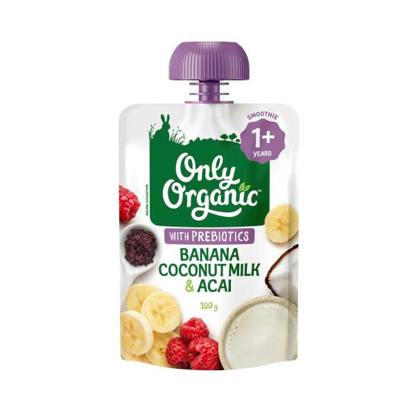 ONLY ORGANIC COCONUT BANANA & ACAI SMOOTHIE 100G