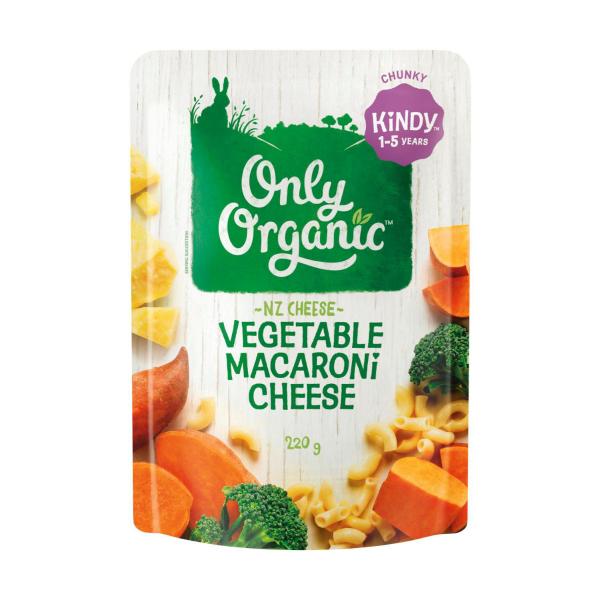 ONLY ORGANIC KINDY 1-5 YEARS VEGETABLE MACARONI & CHEESE PASTA EXPRESS 220G